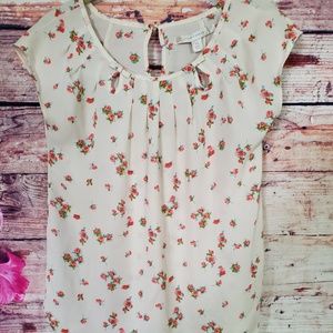 💕4/$20💕Lauren Conrad XS Floral Blouse